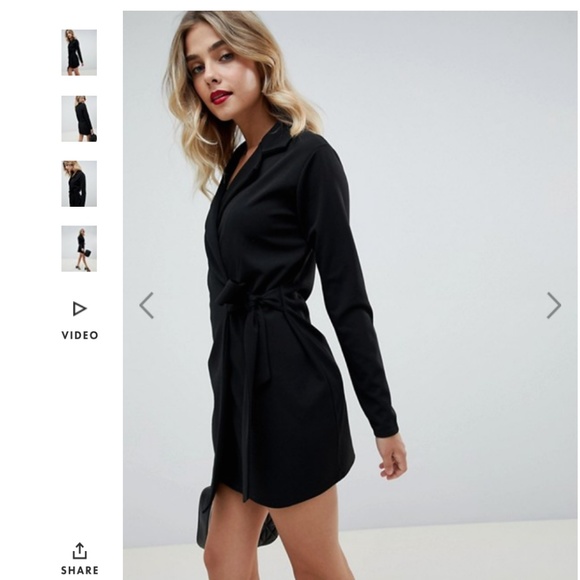 boohoo tie side blazer dress